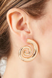 Gold Spiral Drop Earrings