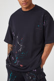 Black/Multi Paint Splatter Short-Sleeve Pullover 4