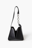 Black Asymmetrical Faux Leather Handbag