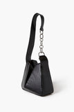Black Asymmetrical Faux Leather Handbag 1