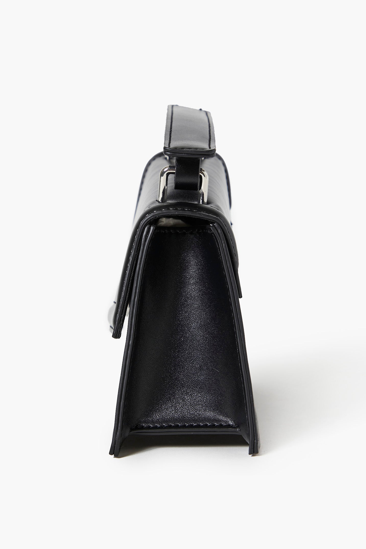 Black Asymmetrical Faux Leather Crossbody Bag 2