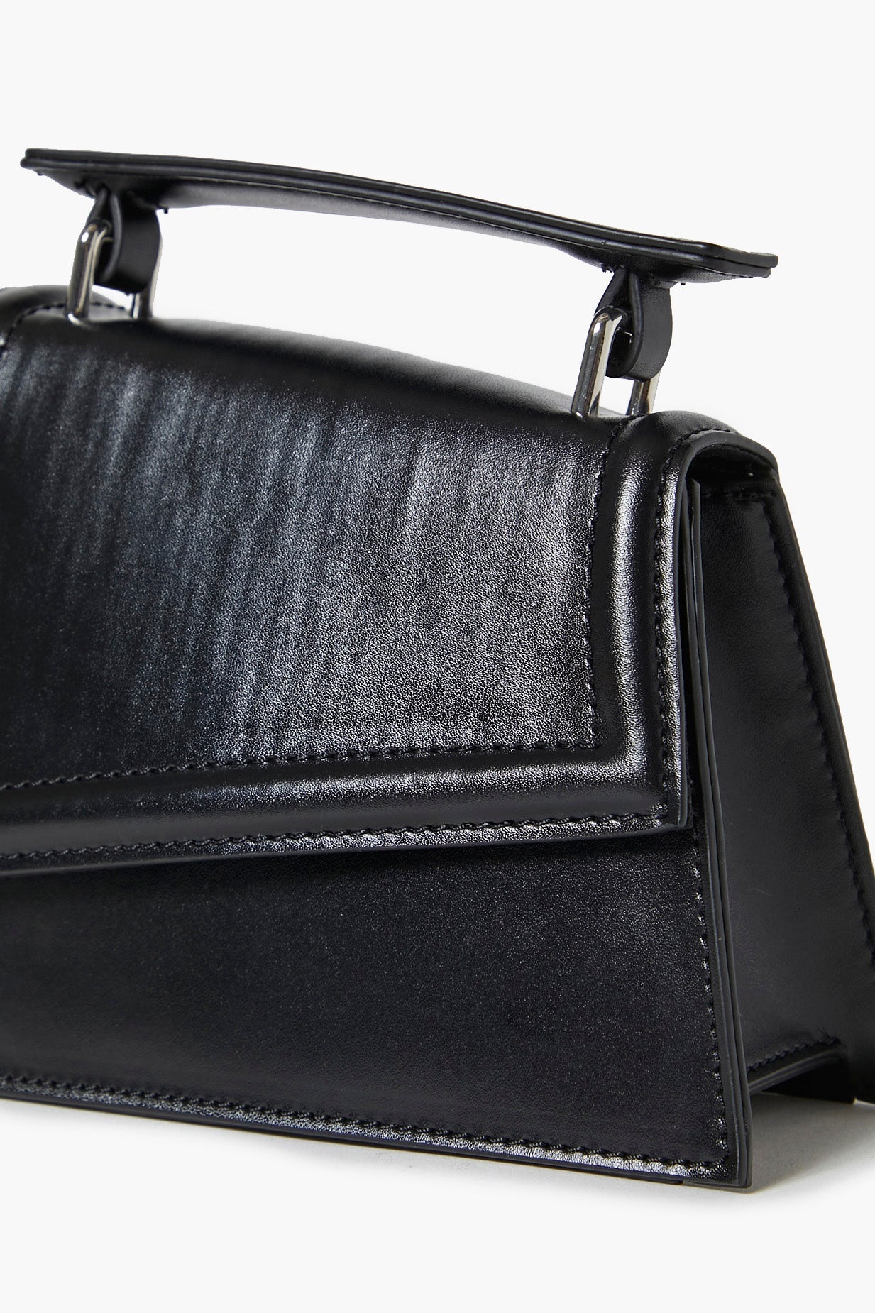 Black Asymmetrical Faux Leather Crossbody Bag 6