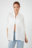 White/White Striped Short-Sleeve Shirt