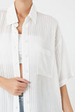 White/White Striped Short-Sleeve Shirt 4