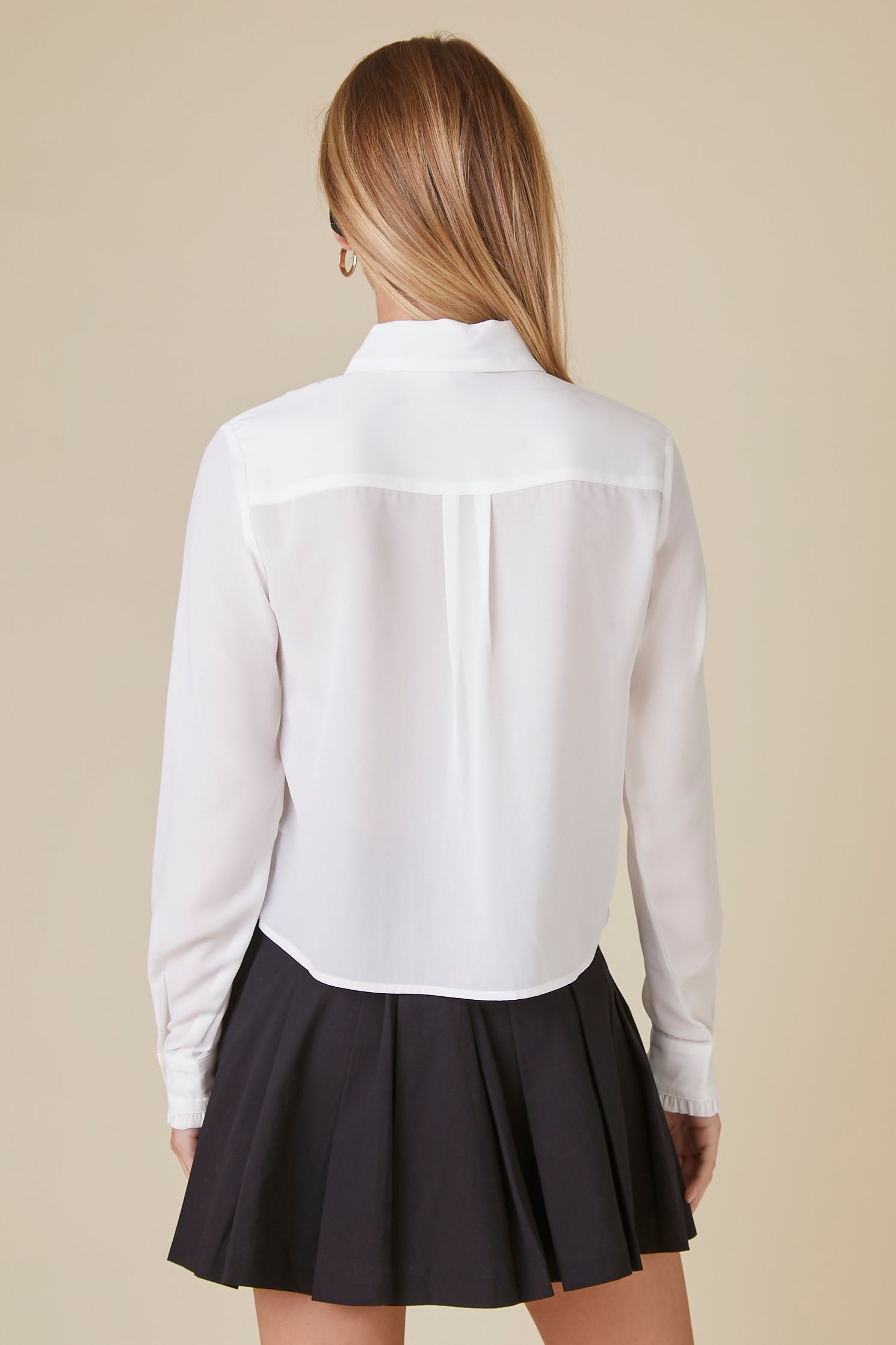 White/Black Uniform Chiffon Bow Shirt 2