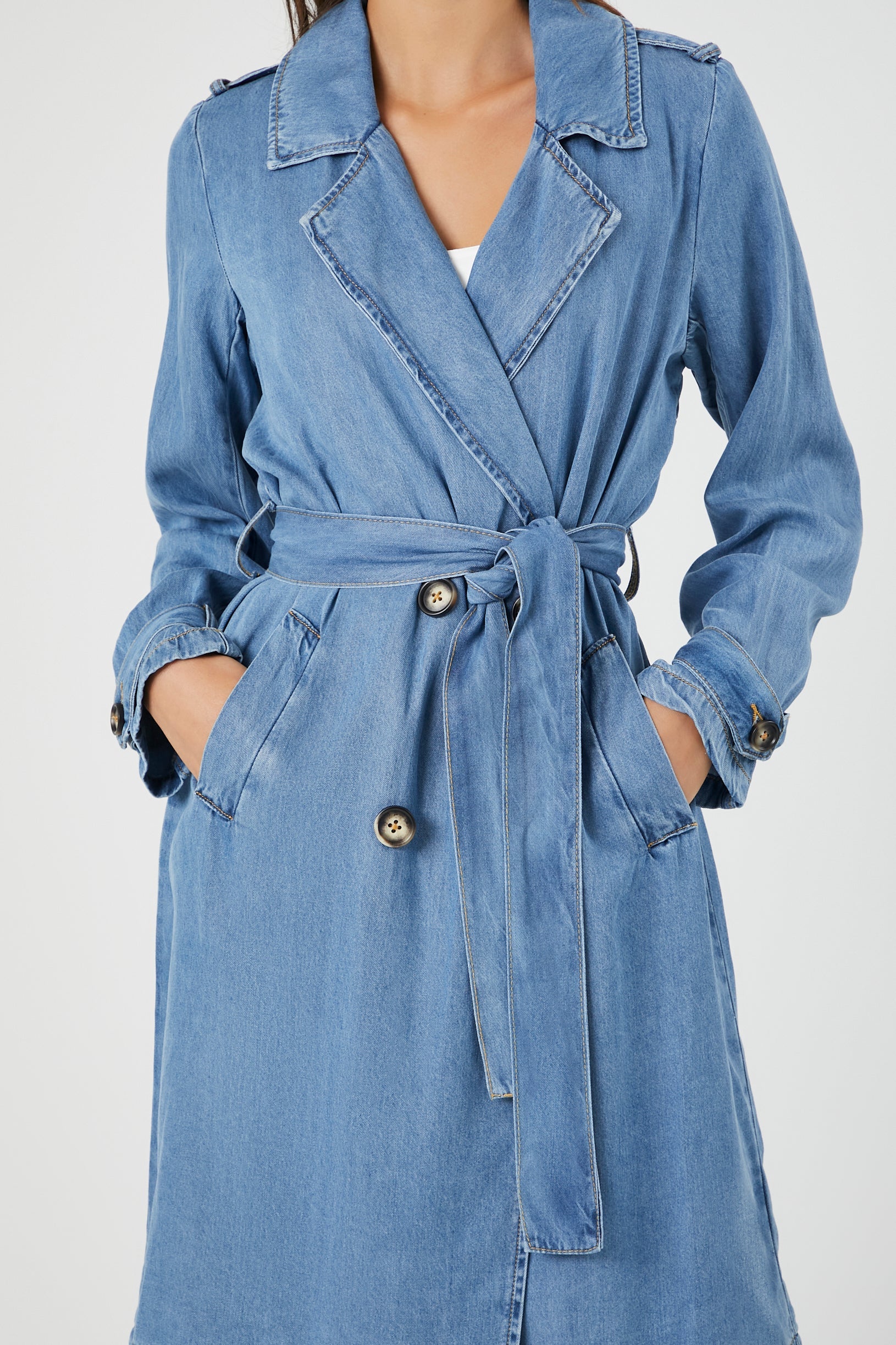 Women's denim duster store jacket