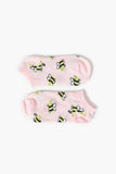 Pink/Multi Bee Graphic Ankle Socks