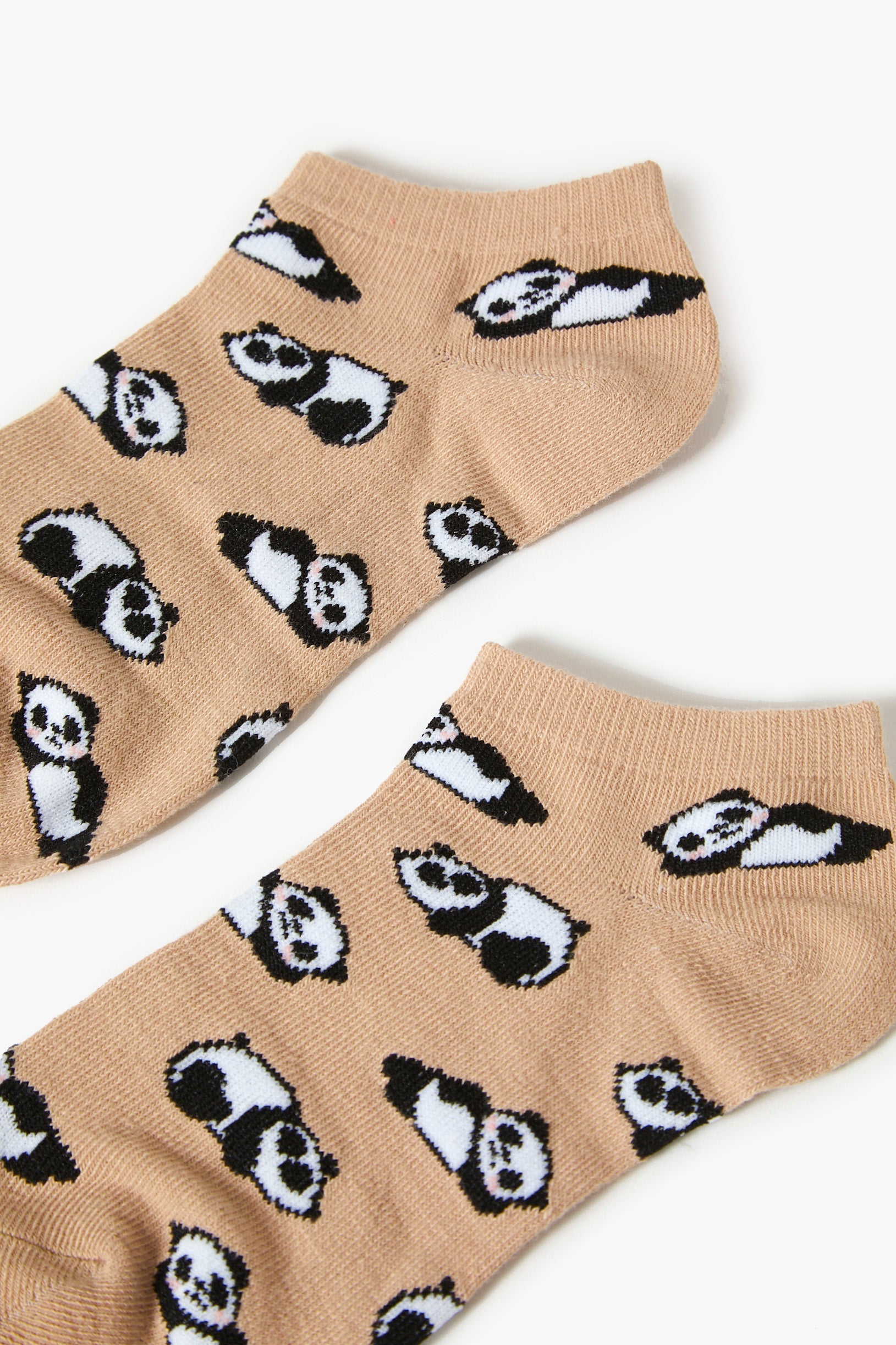 Tan/Multi Panda Print Ankle Socks 1