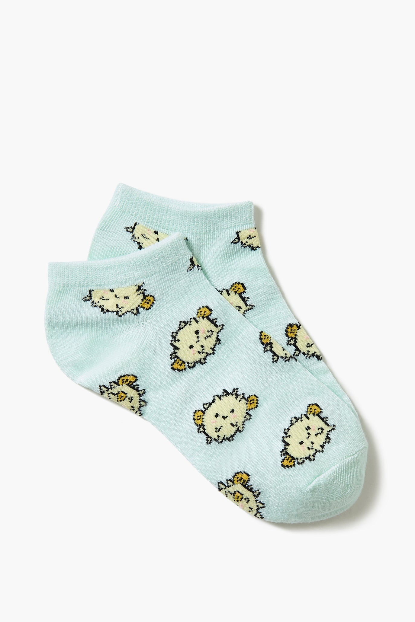 Mint/Multi Blowfish Print Ankle Socks 1