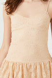 Oatmeal Lace Drop-Waist Mini Dress 4