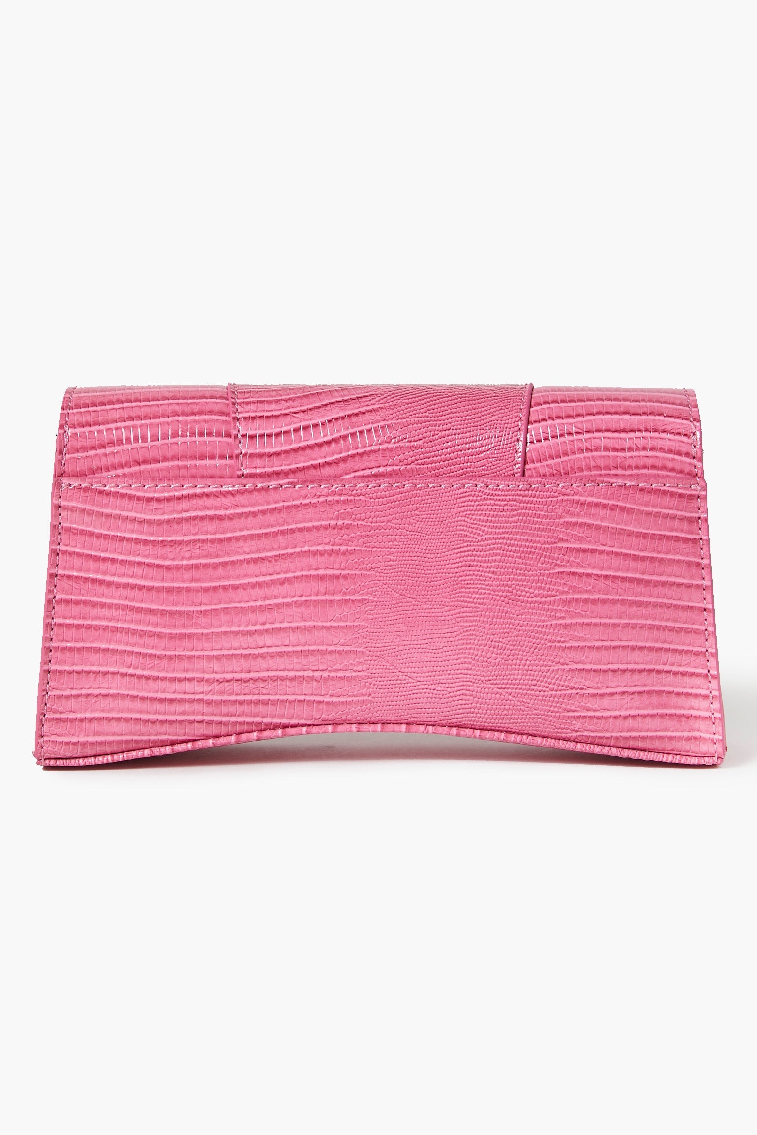 Pink Faux Croc Leather Crossbody Bag 3