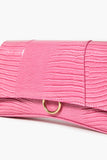 Pink Faux Croc Leather Crossbody Bag 6