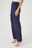 Navy Twill High-Rise Cargo Pants 2