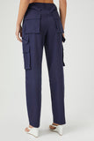 Navy Twill High-Rise Cargo Pants 3