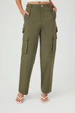 Olive Twill High-Rise Cargo Pants 1