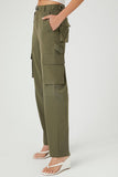 Olive Twill High-Rise Cargo Pants 2