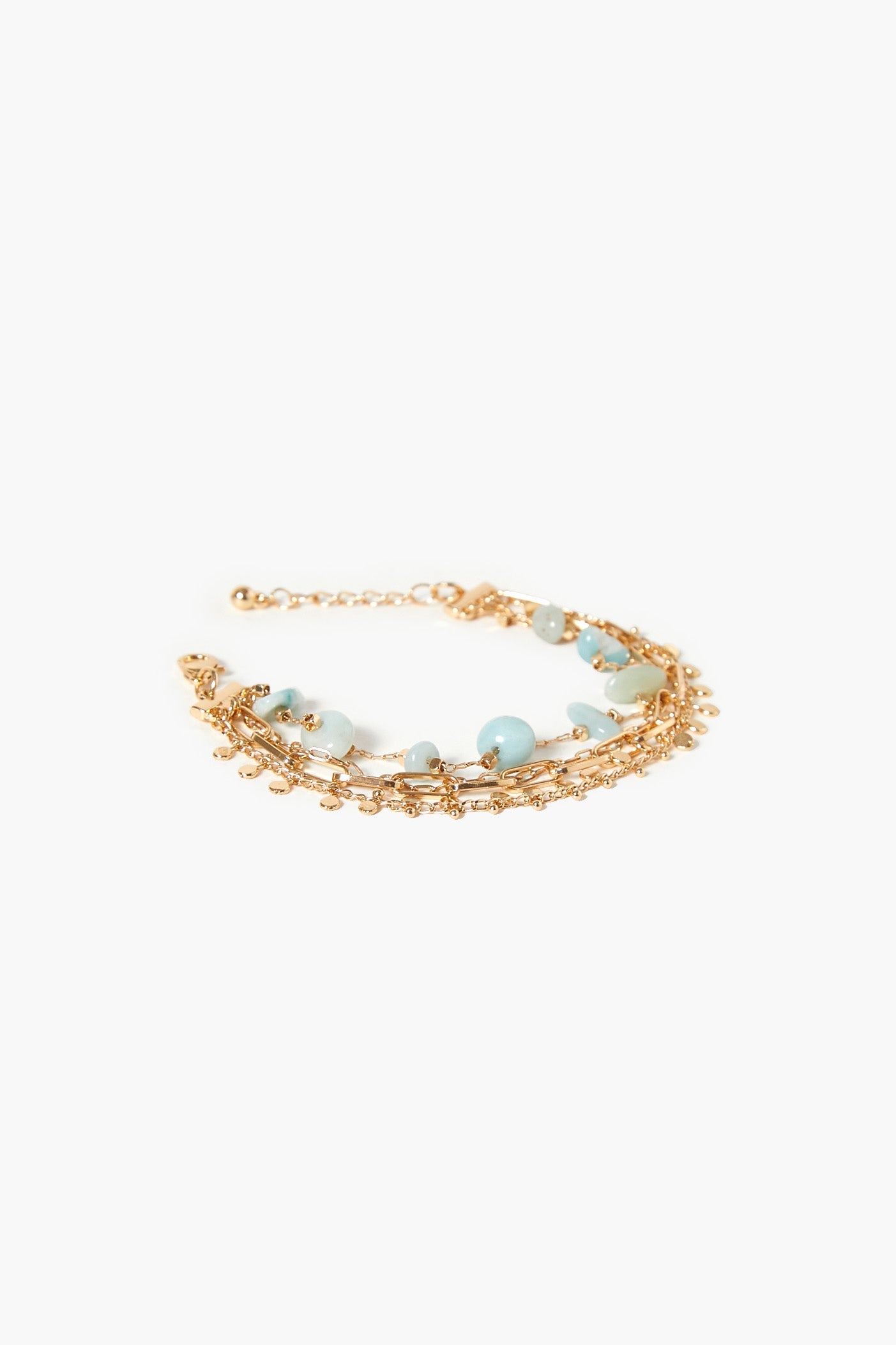 Gold/Blue Layered Faux Stone Bracelet 1