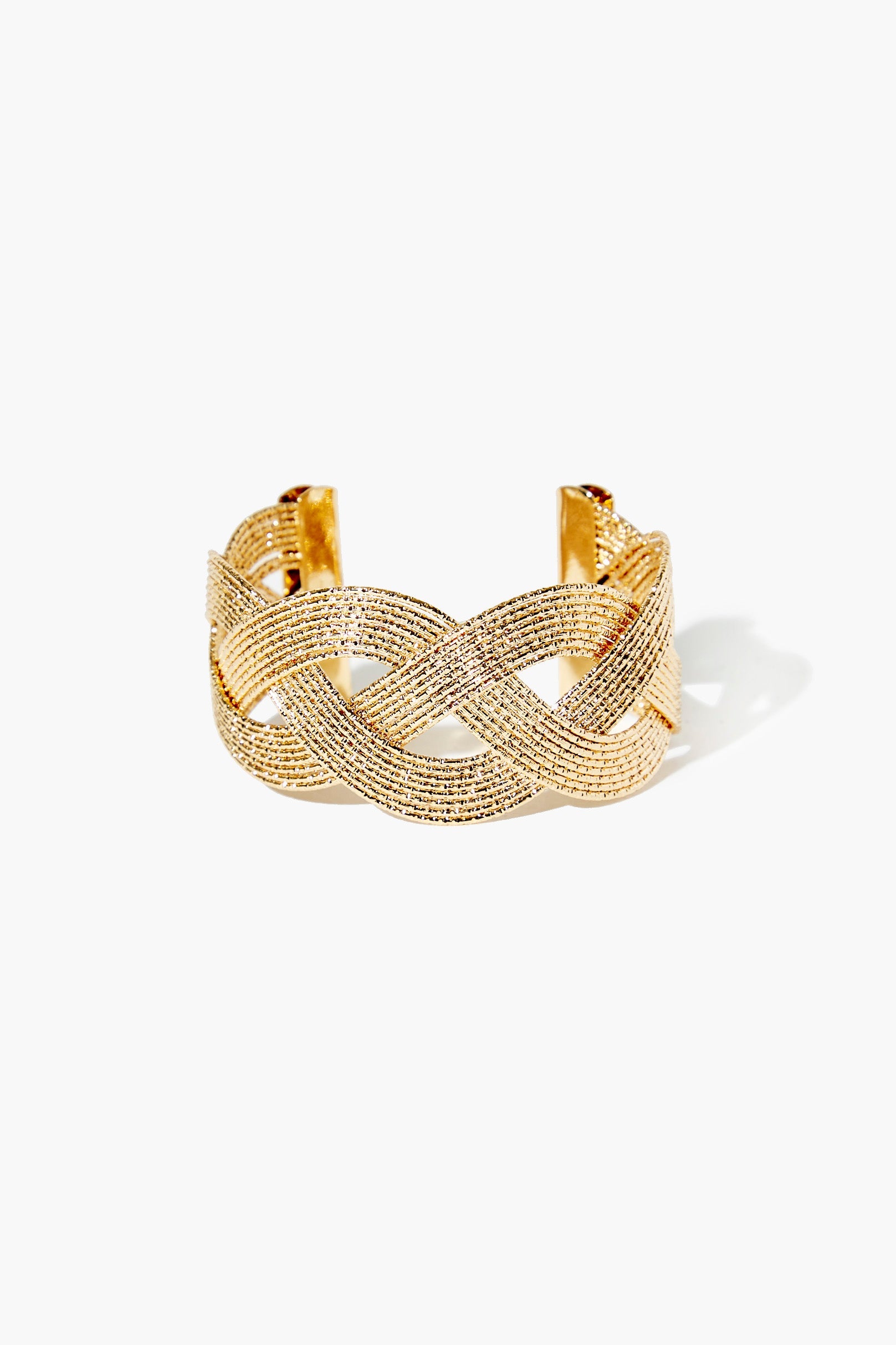 Gold Braided Cuff Bracelet