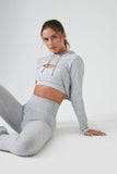Heather Grey Active Seamless Super Cropped Hoodie
