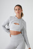 Heather Grey Active Seamless Super Cropped Hoodie 1