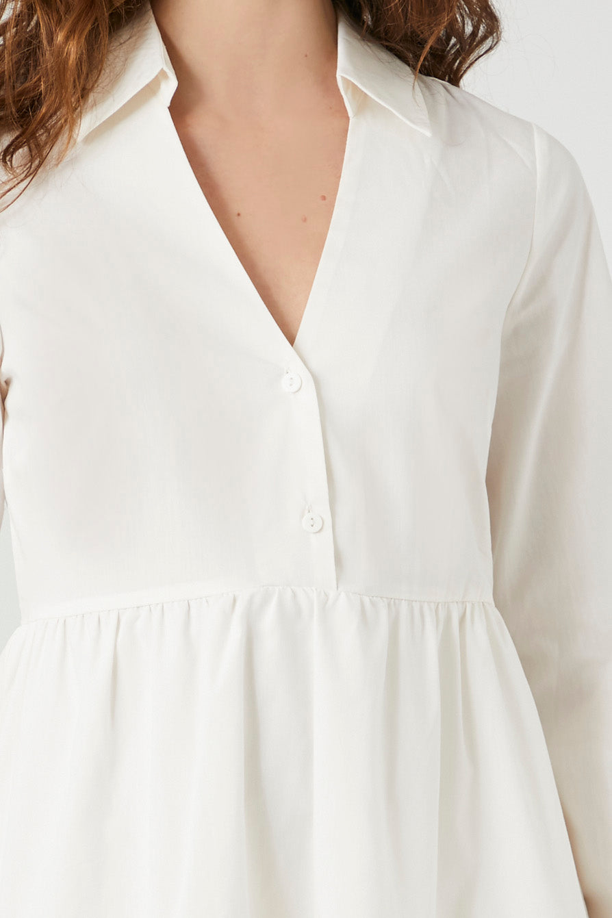 Shop For Poplin Tiered Mini Shirt Dress | Women - Dresses