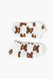 White/Multi Teddy Bear Ankle Socks 2