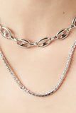 Silver/Clear Layered Mariner Chain Necklace 1