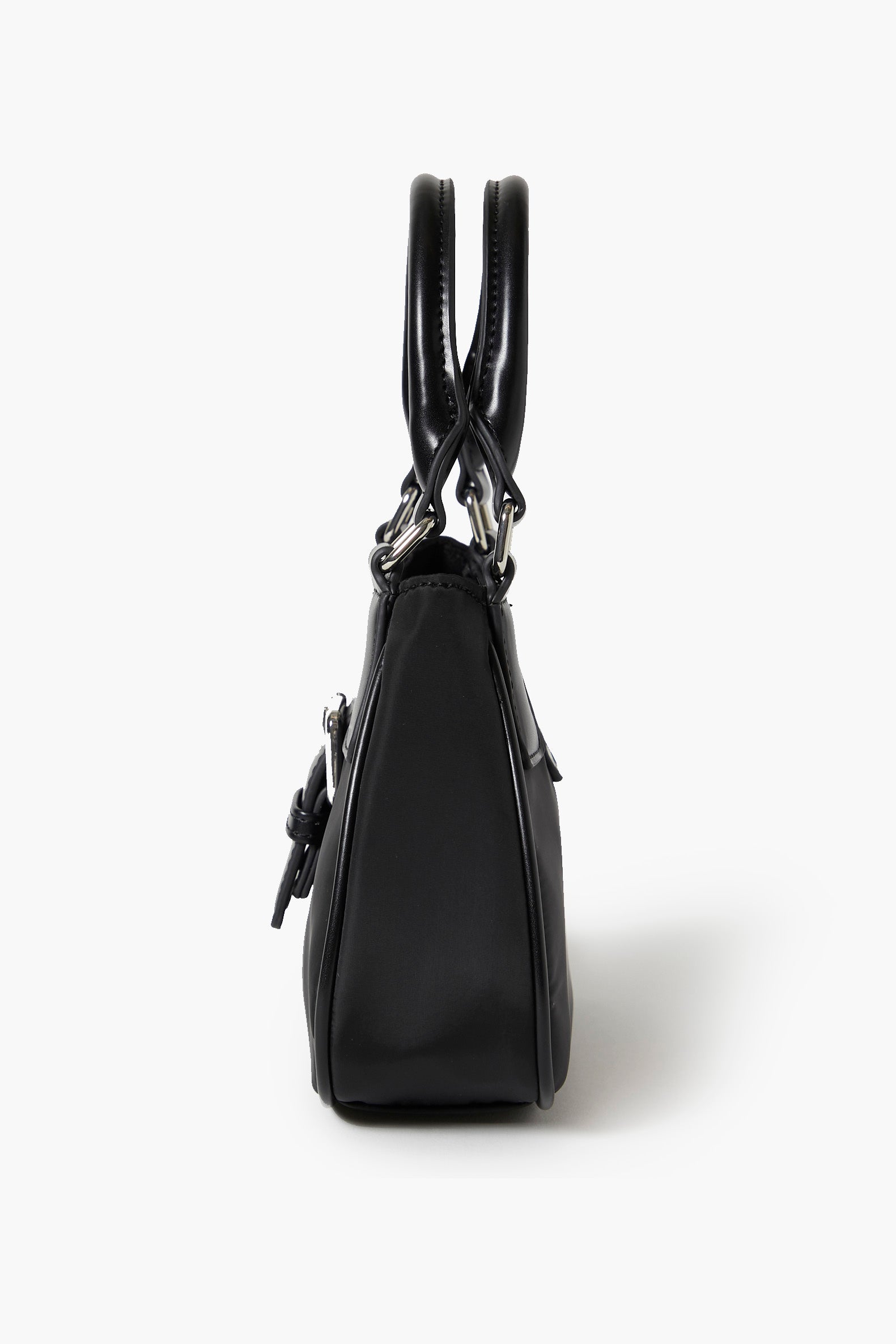 Black Buckled Crescent Crossbody Bag 2