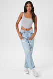 Harbor Grey Ribbed Rose Cropped Bustier Top 3