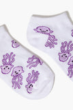White/Multi Jellyfish Print Ankle Socks 1
