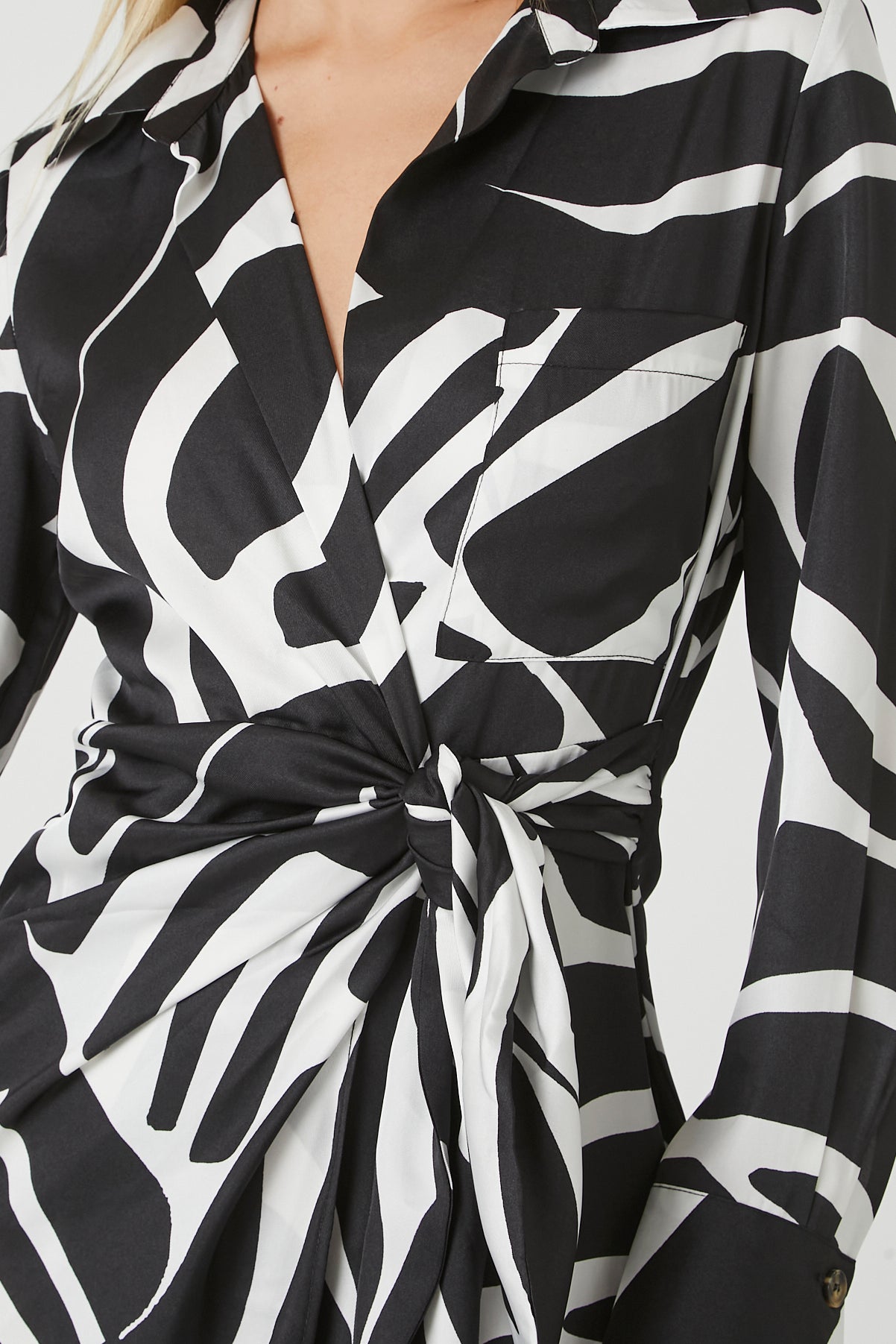 Black/Multi Twisted Abstract Print Mini Dress 4