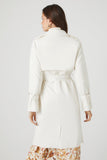 Ivory Faux Suede Trench Coat 3