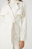 Ivory Faux Suede Trench Coat 4
