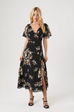 Black/Multi Chiffon Floral Print Maxi Dress 
