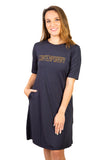 Navy Contemporary Graphic Dress