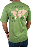 Olive Green Man With A Travel Plan Cotton Tee 2