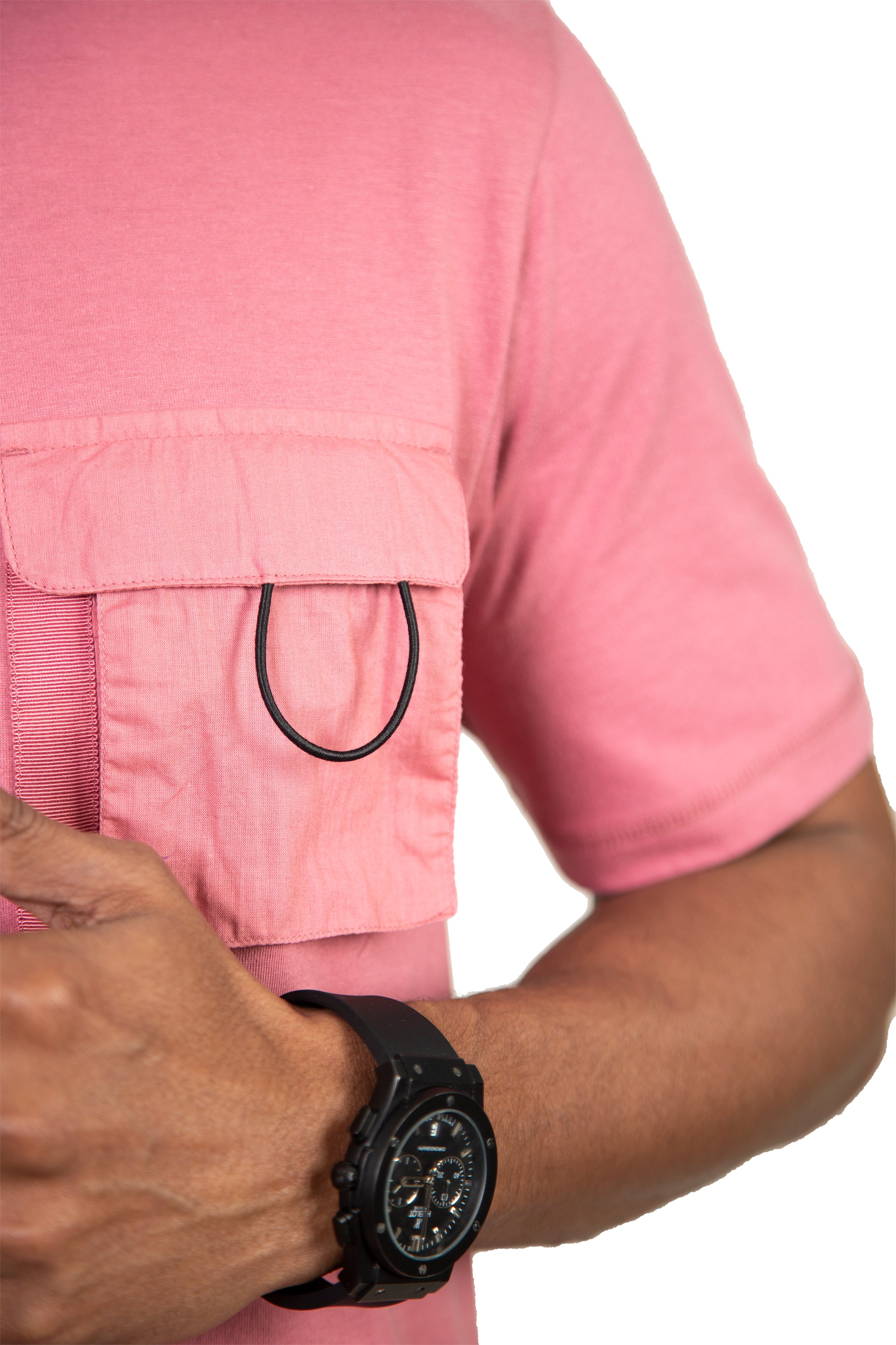 Dusty Rose Solid Pocket-Front Cotton Tee 1