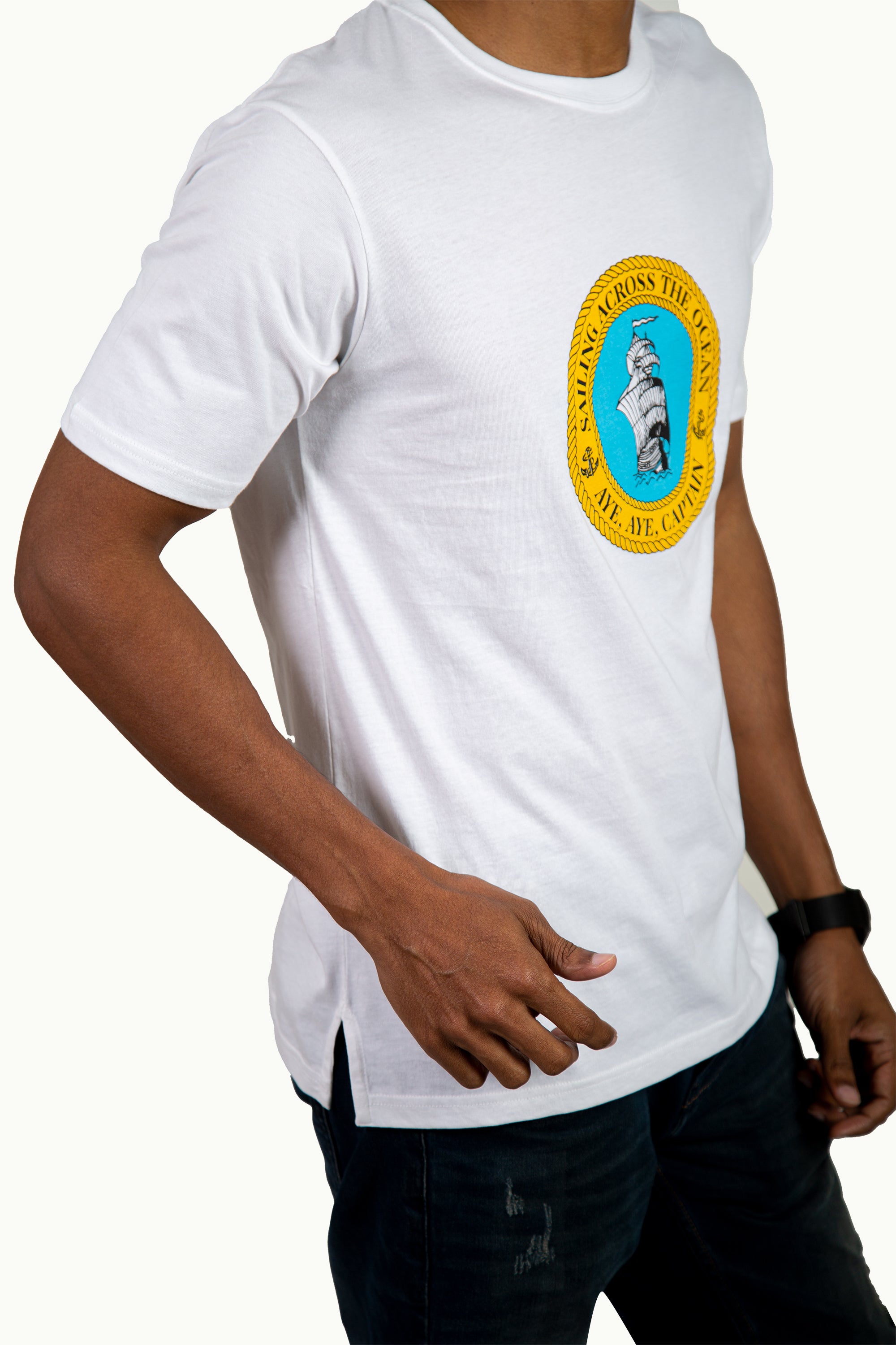 White Sailing Across The Ocean Graphic Tee 2