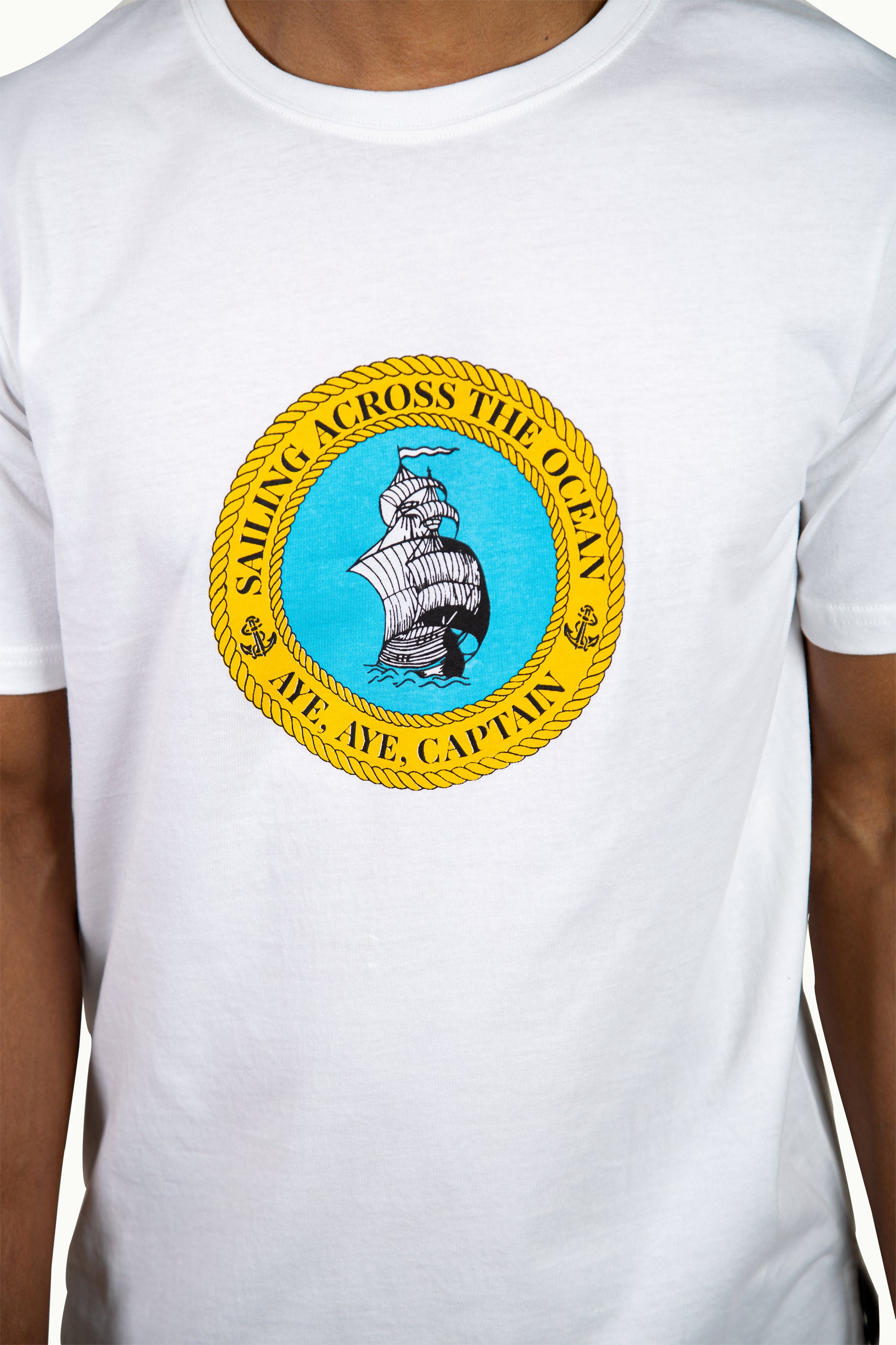White Sailing Across The Ocean Graphic Tee 3