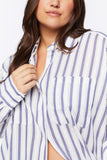Whitenavy Plus Size Striped Button-Front Shirt 2