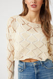 Cream Lattice Open-Knit Sweater 4
