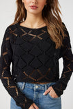 Black Lattice Open-Knit Sweater 4