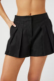 Black Linen-Blend Pleated Trouser Shorts 5