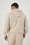 Taupe Cotton-Blend Drop-Sleeve Hoodie 2
