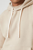 Taupe Cotton-Blend Drop-Sleeve Hoodie 4