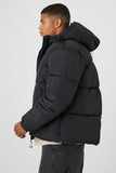 Black Hooded Puffer Jacket 1