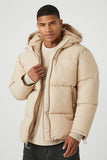 Taupe Hooded Puffer Jacket 