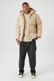 Taupe Hooded Puffer Jacket 3