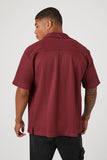 Burgundy Plisse Short-Sleeve Shirt 2