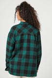Green/Multi Buffalo Plaid Drop-Sleeve Shirt 2